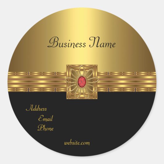 Sticker goud op goud zwart rood (Voorkant)