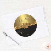 Sticker goud op goud zwart rood (Envelop)