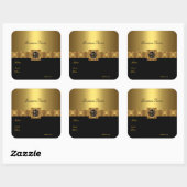 Sticker Goud Op Goud Zwart Vierkant (Vel)