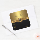 Sticker Goud Op Goud Zwart Vierkant (Envelop)