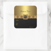 Sticker Goud Op Goud Zwart Vierkant (Tas)