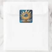 Sticker (Gouden Bloem Regendruppel-2) (Tas)