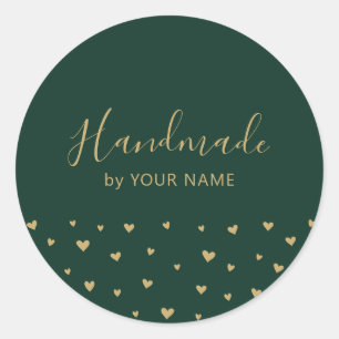 Sticker Groen eenvoudig geluid handgemaakte verpak