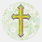 Sticker Groene Faith Cross Style (Voorkant)