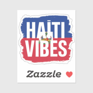Sticker Haïti Vibes   Haïtiaanse grafische vlag