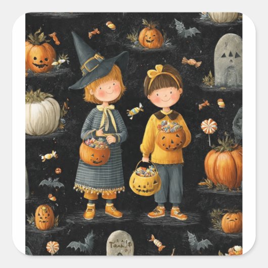 Sticker Halloween-feest (Voorkant)