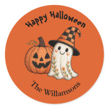 STICKER Halloween Schattig Geest Pompoen