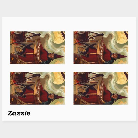 Sticker  Halloween Witch Tarot Black Cat (Vel)