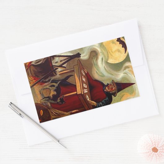 Sticker  Halloween Witch Tarot Black Cat (Envelop)
