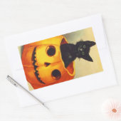 Sticker  Halloween Zwart Kitten in JOL Cat (Envelop)