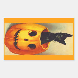 Sticker  Halloween Zwart Kitten in JOL Cat