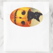 Sticker Halloween Zwart Kitten in JOL Cat (Tas)