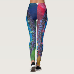 Sticker-Handgemaakte kunst- De Bloemenwiel Leggings