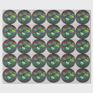 Sticker- Handgemaakte kunst - Vlinderbloem Cadeaupapier