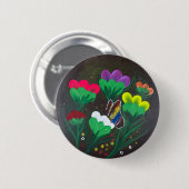 Sticker- Handgemaakte kunst - Vlinderbloem Ronde Button 5,7 Cm (Voorkant /achterkant)
