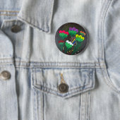 Sticker- Handgemaakte kunst - Vlinderbloem Ronde Button 5,7 Cm (In situ)