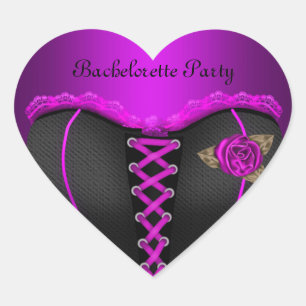 Sticker Hart Bachelorette Party Paarse Corset