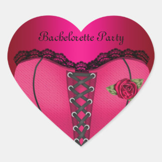 Sticker Hart Bruidsfeest Roze Perzik Corset