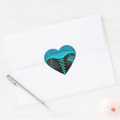 Sticker Hart Bruidsfeestje Turquoise Blauw Corset (Envelop)