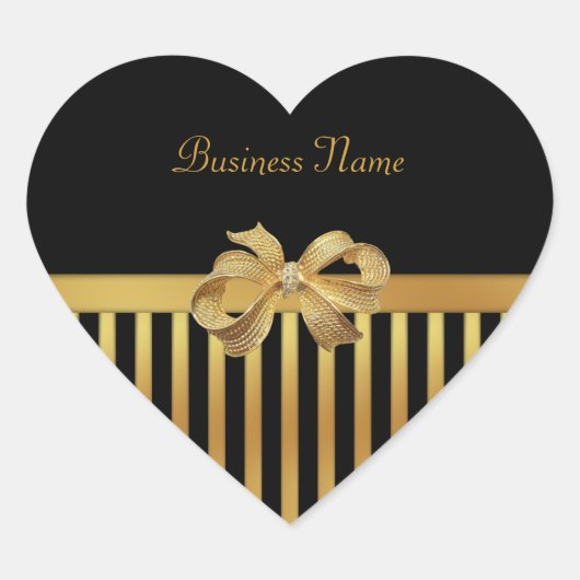 Sticker Hart Goud Zwart Streep Goud Boog (Voorkant)