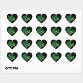 Sticker Hart MASK Limoengroen Goud Feest (Vel)