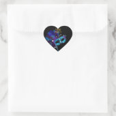 Sticker Hart MASKER Blauw Goud Feest (Tas)