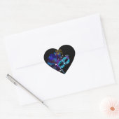 Sticker Hart MASKER Blauw Goud Feest (Envelop)
