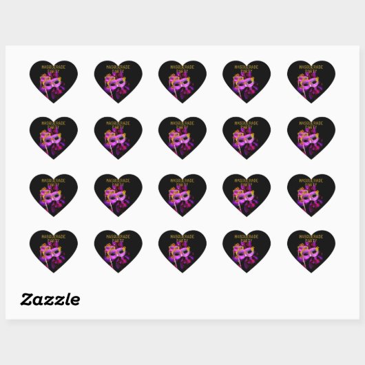 Sticker Hart MASQUERADE Roze Goud (Vel)
