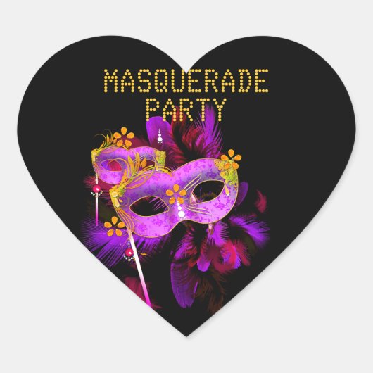 Sticker Hart MASQUERADE Roze Goud (Voorkant)