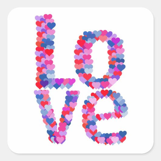 STICKER Hart-tekst LOVE (Voorkant)