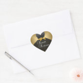 Sticker hart zoet 16 zestien gouden zwarte jurk (Envelop)