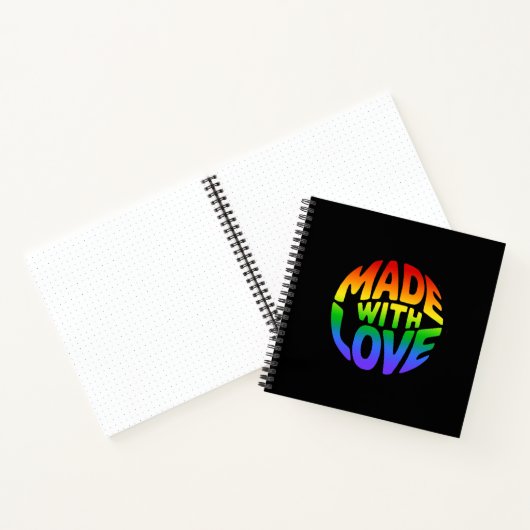 Sticker Hartvorm - MADE WITH LOVE 3 Notitieboek (Binnen)