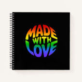 Sticker Hartvorm - MADE WITH LOVE 3 Notitieboek (Voorkant)