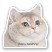 Sticker Heavy Breathing Cat Meme (Voorkant)