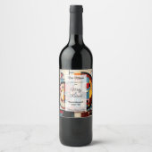 Sticker heeft een fles wijn (Voorkant)