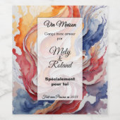 Sticker heeft een fles wijn (Enkel label)