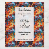 Sticker heeft een fles wijn (Enkel label)