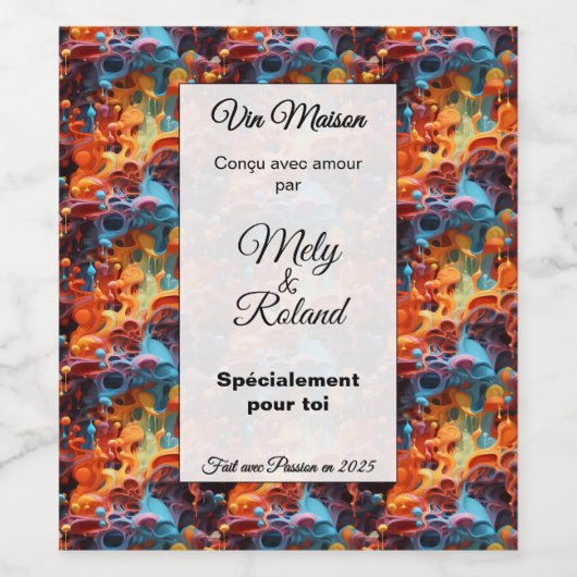 Sticker heeft een fles wijn (Enkel label)