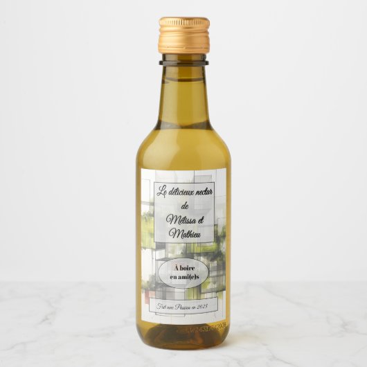 Sticker heeft een fles wijn (Voorkant)