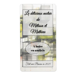 Sticker heeft een fles wijn