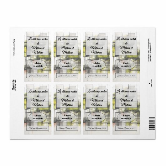 Sticker heeft een fles wijn (Full Sheet)