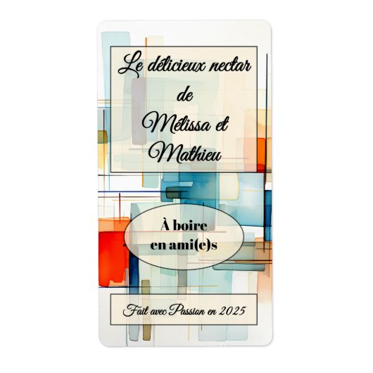 Sticker heeft een fles wijn (Voorkant)