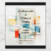 Sticker heeft een fles wijn (Enkel label)