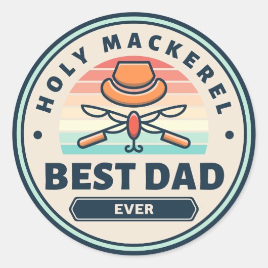 Sticker - Heilige makreel! Beste papa ooit (Voorkant)