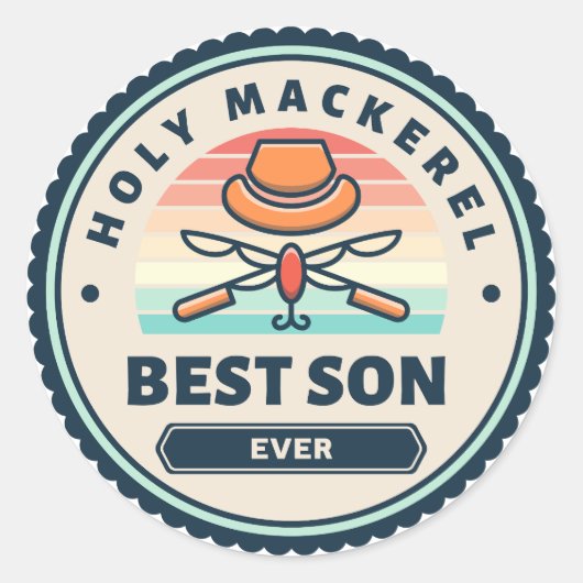 Sticker - Heilige makreel! beste zoon ooit (Voorkant)