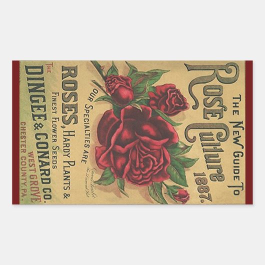 Sticker  Heirloom Rozen 1887 Roos Cultuur (Voorkant)