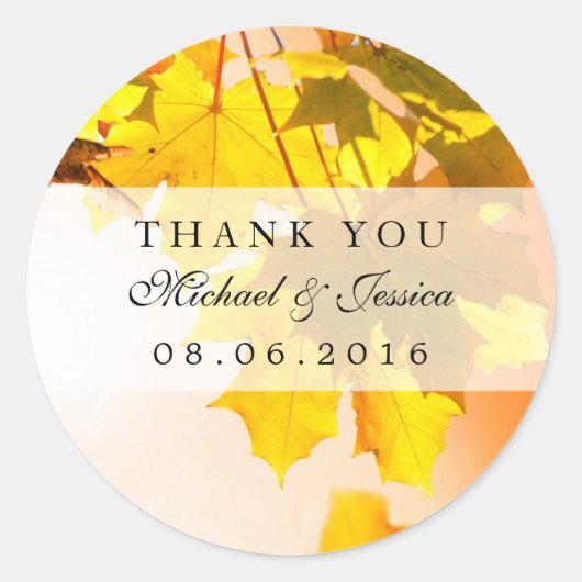 Sticker herfst herfst maple Leaf Fall Wedding (Voorkant)