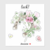 Sticker hoefijzer en bloemen (Vel)