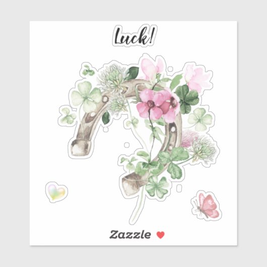Sticker hoefijzer en bloemen (Vel)