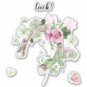 Sticker hoefijzer en bloemen (Voorkant)